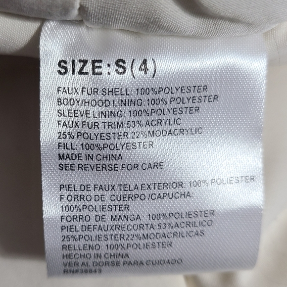 Rothschild Faux Fur Dress‎ Coat Size S 4 - Picture 7 of 13